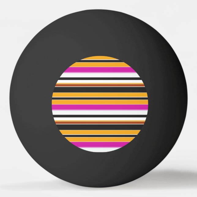 Cute black orange stripes ping pong ball (Front)