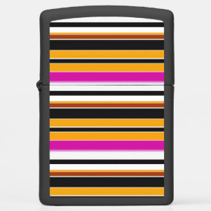 Cute black orange stripes zippo lighter