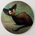 Cute Black Oriental Cat Button