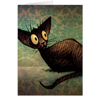 Cute Black Oriental Cat Cards