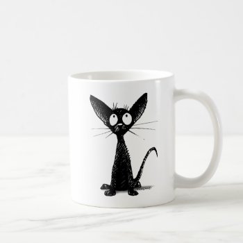 Cute Black Oriental Kitten - Cat Lover's Art Coffee Mug by StrangeStore at Zazzle