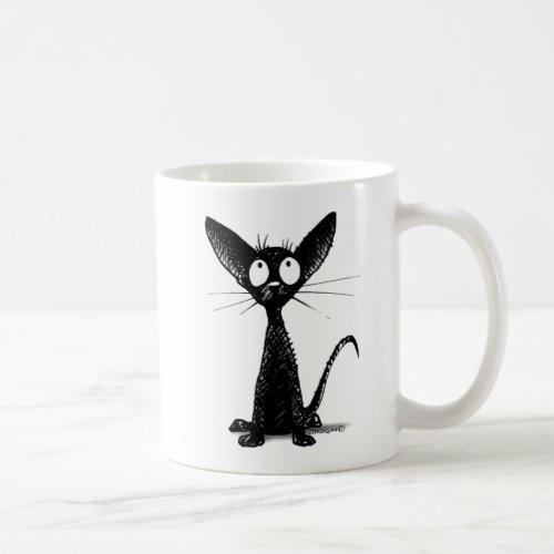 Cute Black Oriental Kitten - Cat Lover's Art Coffee Mug
