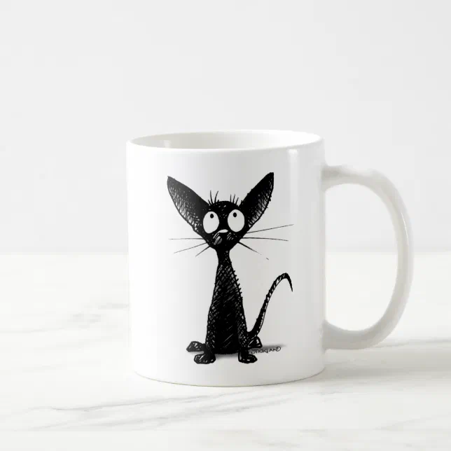 Cute Black Oriental Kitten - Cat Lover's Art Coffee Mug | Zazzle