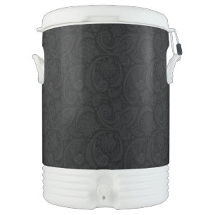 Cute black paisley pattern beverage cooler