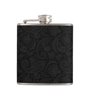 Cute black paisley pattern flask