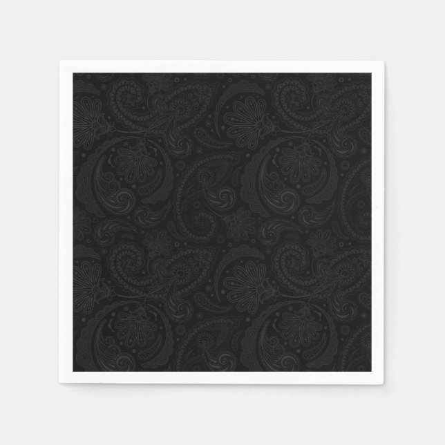 Cute black paisley pattern leggings seat cushion napkins (Front)