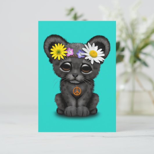 Cute Black Panther Cub Hippie (Standing Front)