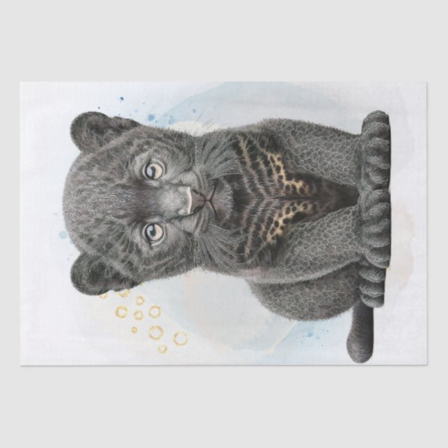 Cute Black Panther Tissue Paper (Front)