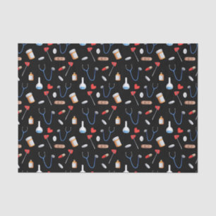 Cute Black Pattern Nurse Medical Tissue Paper