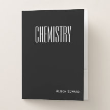 Cute Black Personalized School Subject Chemistry
