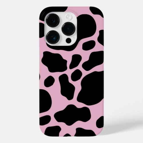 cute black pink cow spots pattern Case_Mate iPhone 14 pro case