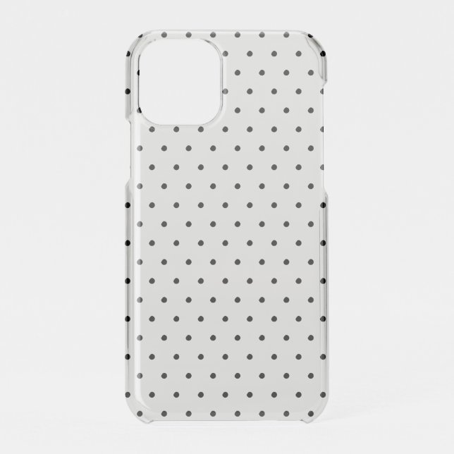 Cute black polka dots pattern elegant chic clear uncommon iPhone case (Back)