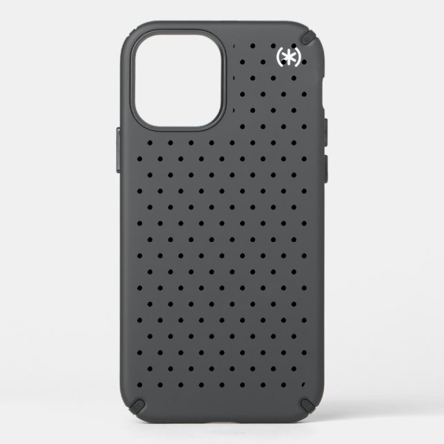 Cute black polka dots pattern elegant chic  speck iPhone 12 case (Front)