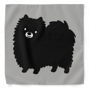 Cute Black Pomeranian Dog Bandana