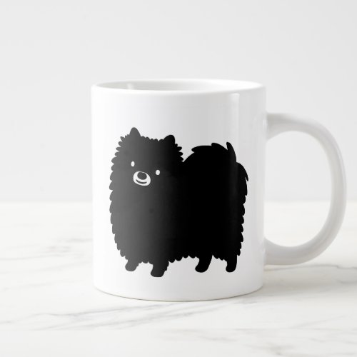 Cute Black Pomeranian Dog Giant Coffee Mug