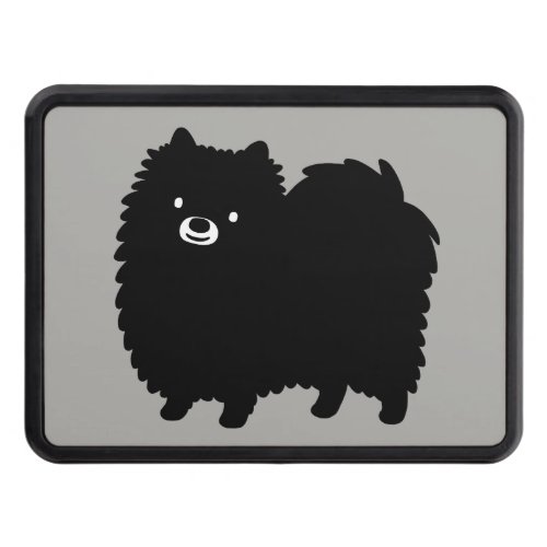 Cute Black Pomeranian Dog Trailer Hitch Cover