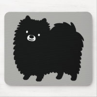 Cute Black Pomeranian | Poofy Pom Cartoon Dog