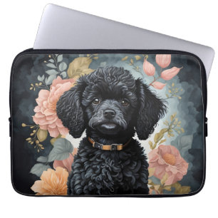Cute Black Poodle Puppy Laptop Sleeve