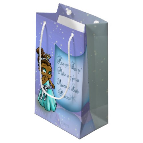 Cute Black Princess Birthday Small Gift Bag