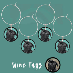 Cute Black Pug Face Charm Unique Custom Dog Love