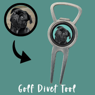 Cute Black Pug Face Charm Unique Custom Dog Love Divot Tool