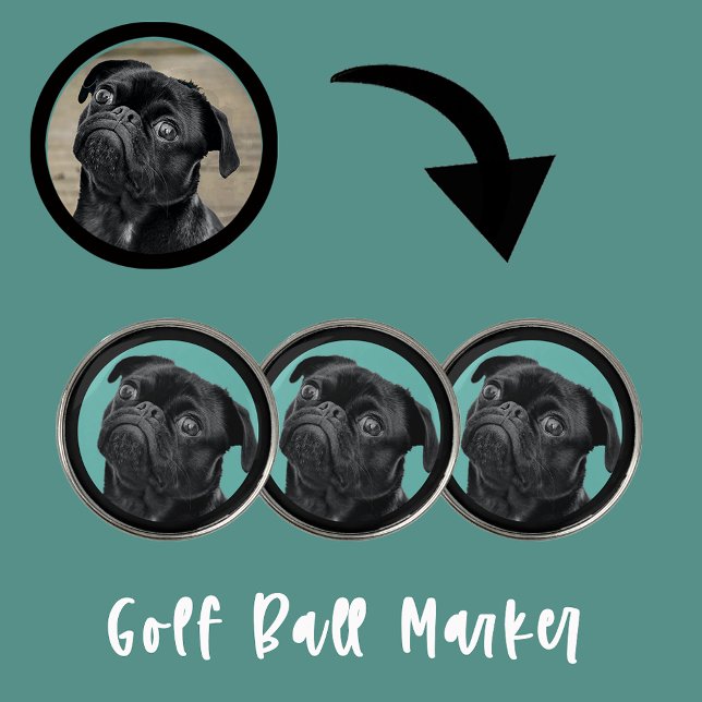 Cute Black Pug Face Charm | Unique Custom Dog Love Golf Ball Marker (Creator Uploaded)