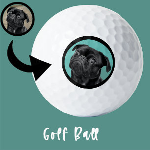 Cute Black Pug Face Charm   Unique Custom Dog Love Golf Balls
