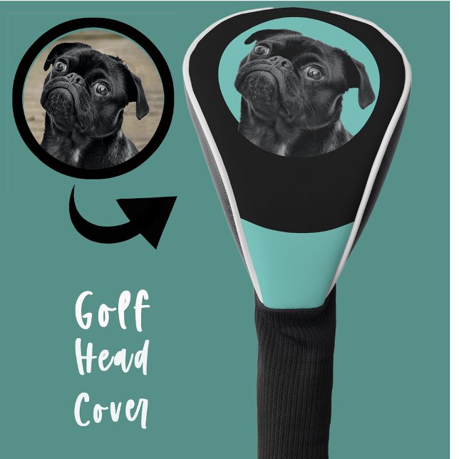 Cute Black Pug Face Charm | Unique Custom Dog Love Golf Head Cover (Creator Uploaded)