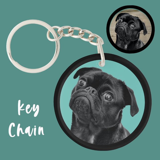 Cute Black Pug Face Charm | Unique Custom Dog Love Keychain (Creator Uploaded)