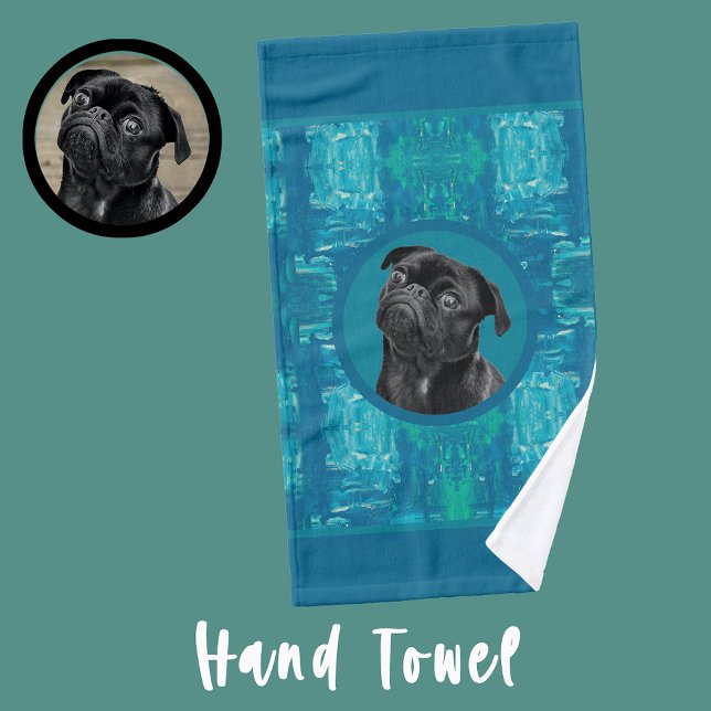 Cute Black Pug Face Charm | Unique Custom Dog Love Kitchen Towel (Creator Uploaded)