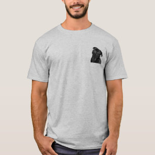Cute Black Pug Mens Basic Light Gray T-Shirt