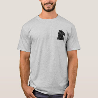 Cute Black Pug Mens Basic Light Gray T-Shirt