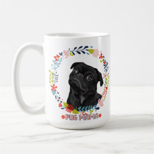 Cute Black Pug - Pug Mama Coffee Mug