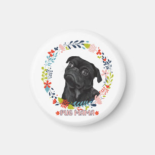 Cute Black Pug - Pug Mama Magnet