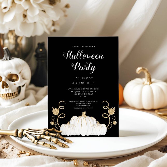Cute Black Pumpkin Halloween Party Invitation (Cute Black Pumpkin Halloween Party Invitation)