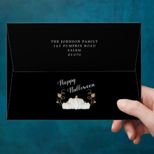 Cute Black Pumpkin Happy Halloween Envelope