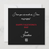 Cute Black Puppy on Skateboard Funny Valentine  Holiday Card (Back)