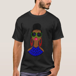 Cute Black Queen With Afro Hair Puff Tshirt