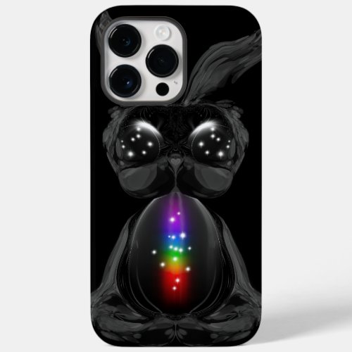 Cute Black Rabbit with Chakra Rainbow Soul Case_Mate iPhone 14 Pro Max Case