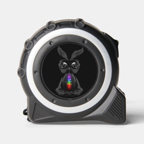 Cute Black Rabbit with Chakra Rainbow Soul Tape Measure