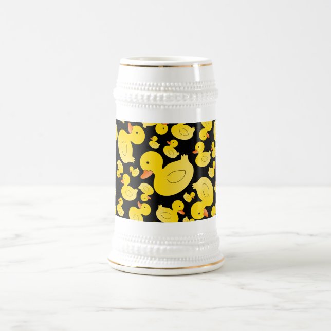 Cute black rubber ducks beer stein (Center)