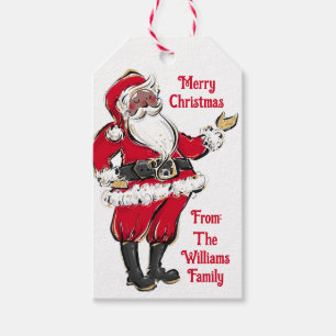 Cute Black Santa Christmas Gift Tags