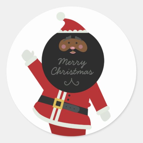 Cute Black Santa Party Classic Round Sticker