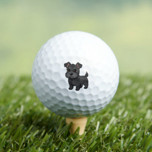 Cute Black Scottish Terrier Dog Golf Balls