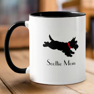 Cute Black Scottish Terrier Dog Mom Personalized Mug