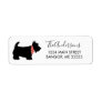 Cute Black Scottish Terrier Dog Return Address Label