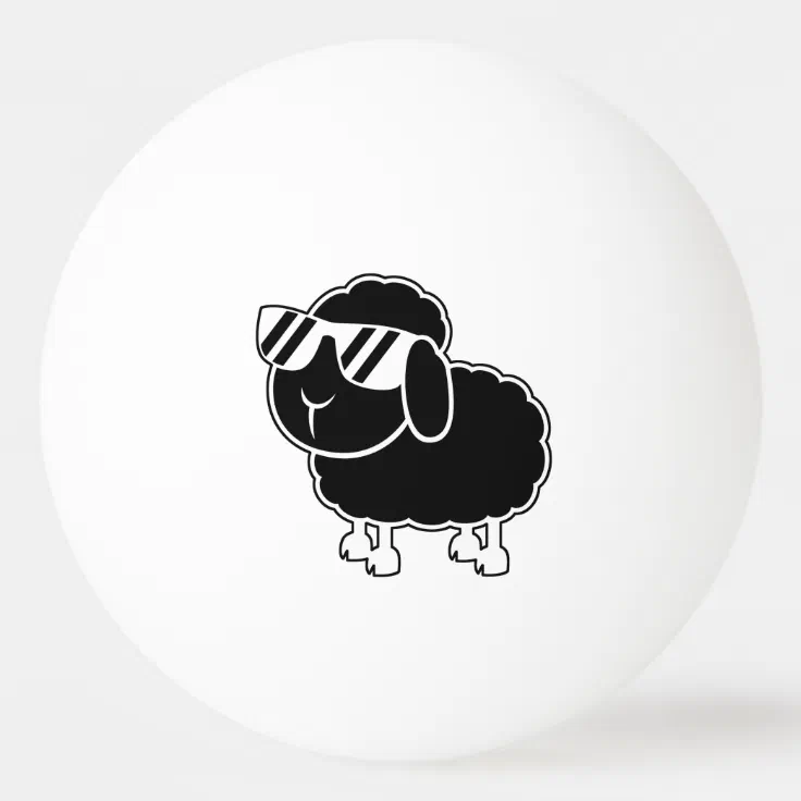 Cute Black Sheep Cartoon Ping Pong Ball | Zazzle