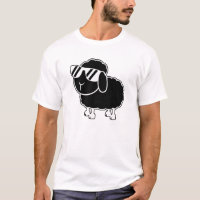 Cute Black Sheep Cartoon T-Shirt