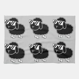 Cute Black Sheep Cartoon Towel