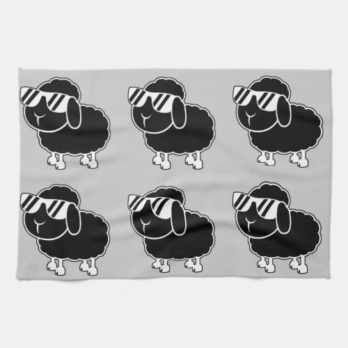 Cute Black Sheep Cartoon Towel
